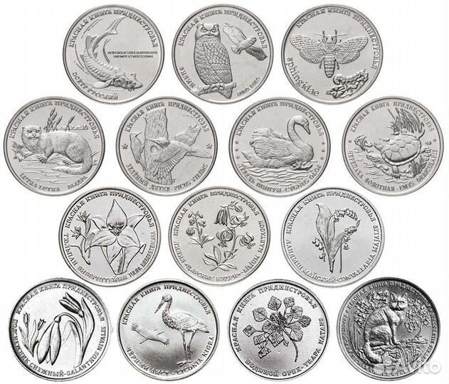 Наборы монет красная книга Перу, Турции, Приднестр