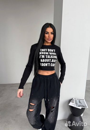 Топовые штаны Balenciaga. Лонгслив