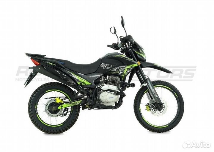 Мотоцикл эндуро rockot XR250 (черный/зеленый, 21/1