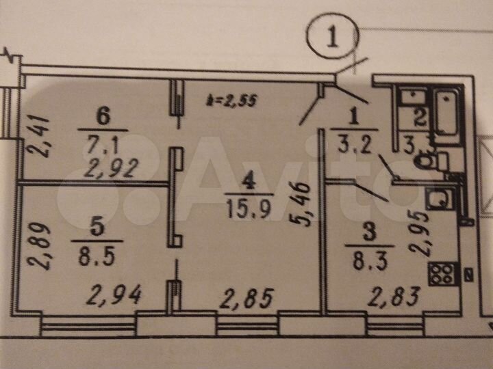 3-к. квартира, 49 м², 1/9 эт.