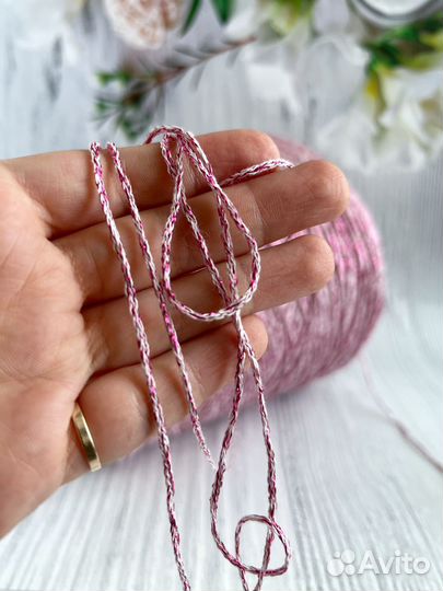 Пряжа для вязания французский хлопок с люрексом