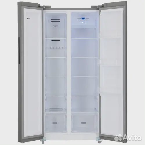 Холодильник Side by Side серый