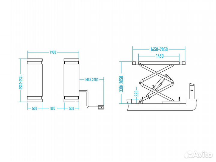 Ножничный подъемник Nordberg N631-3,5B
