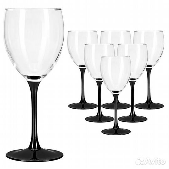 Набор фужеров (бокалов) для вина 350мл 6шт домино
