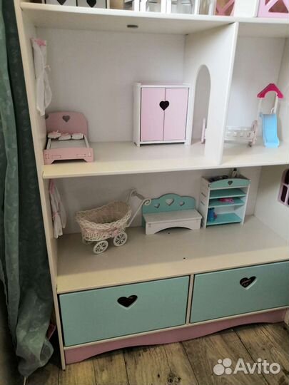 Кукольный домик для барби с мебелью