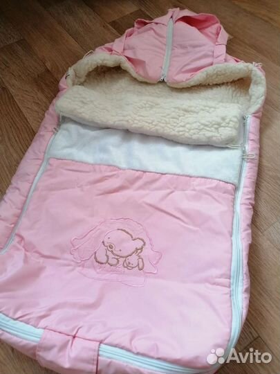 Зимний конверт в коляску на овчине