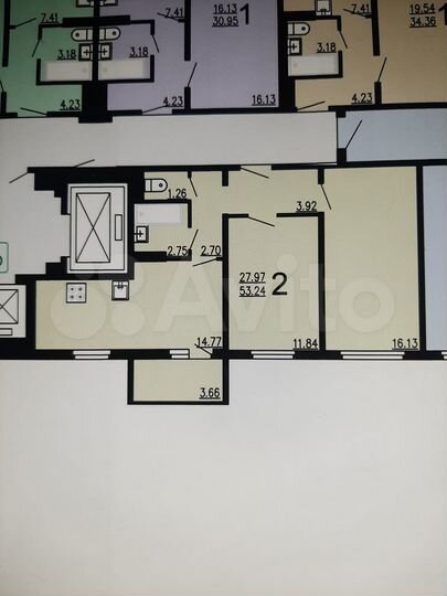 2-к. квартира, 53 м², 1/18 эт.