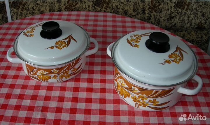 Набор эмалированный с деколью, сковорода