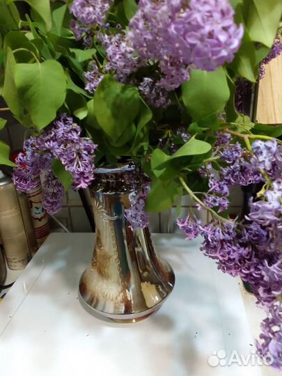 Ваза керамика, перламутр, дерево, глина, алюминий