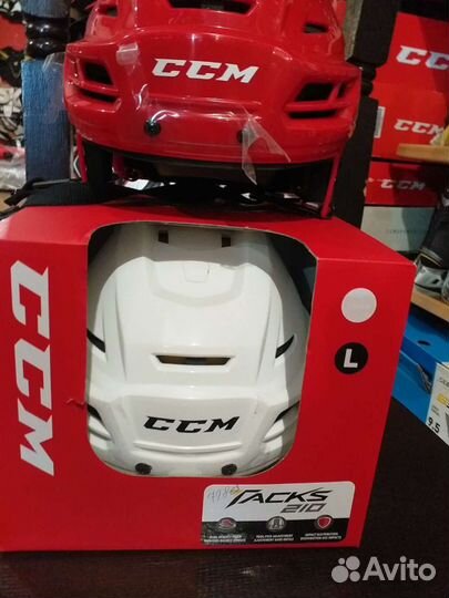 Хоккейный шлем ccm tacks 210sr M.L красн и белый