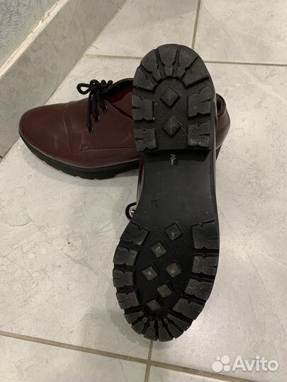 Бордовые Ботильоны Полуботинки туфли