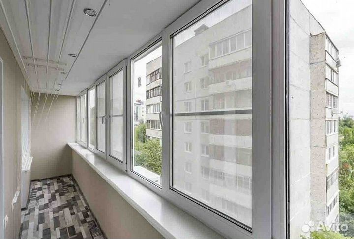 Остекление раздвижное с отделкой