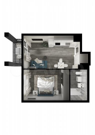 1-к. квартира, 41,6 м², 1/6 эт.
