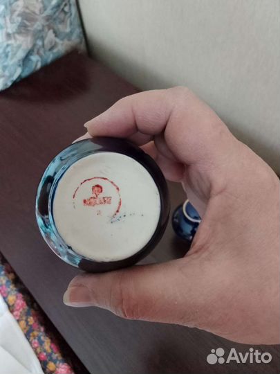 Чайница и вазочка кобальт СССР