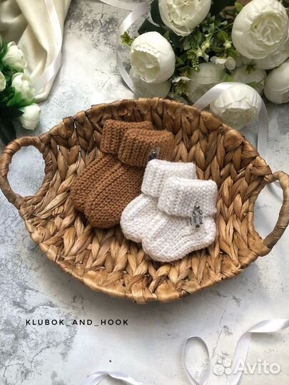 Носки для новорождённых. Ручная работа. Носки