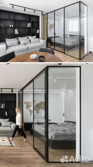 Перегородка - двери купе- зонирование