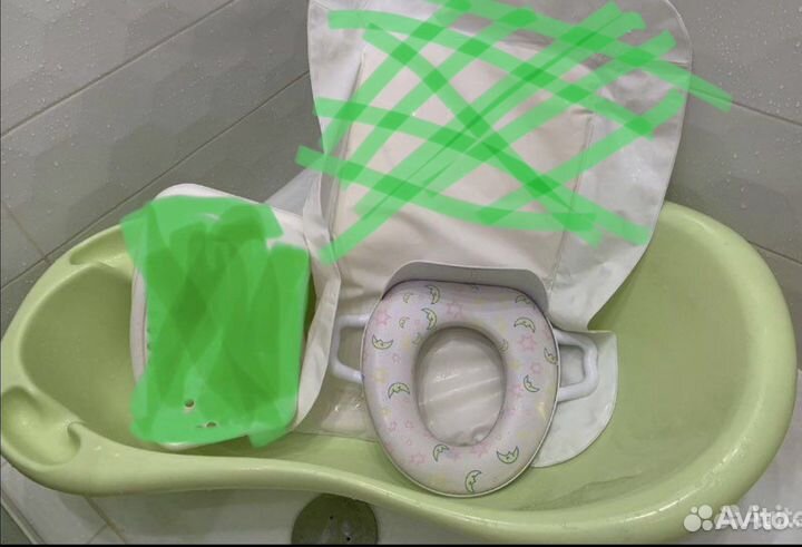 За все 3 предмета Детская ванночка,сидение, горшок