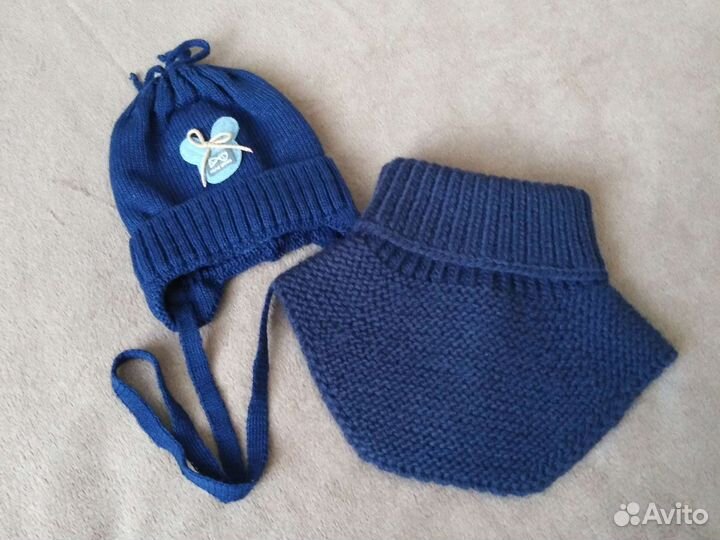 Детская шапочка и шарф-манишка демисезонные новые