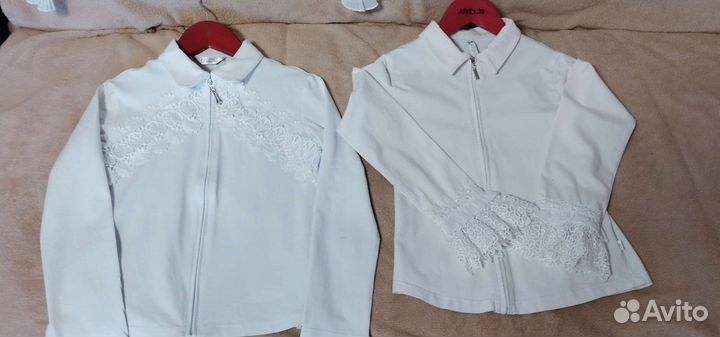 Блузки школьные белые 134 на 8-9лет