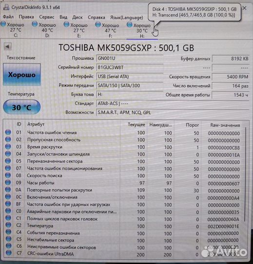 Внешний HDD StoreJet Transcend 500 Gb USB 2.0