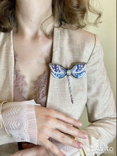 Брошь из бисера Dragonfly ручная работа