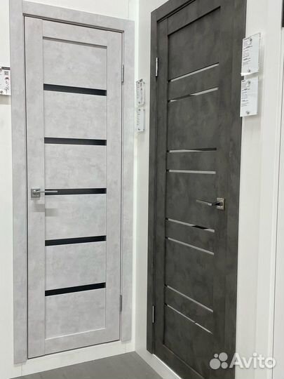 Межкомнатные двери в цвете бетон