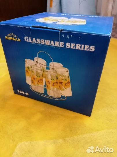 Новый набор стаканов 6 штук, коралл