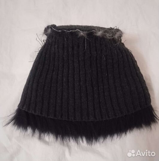Шапка вязаная из чернобурки, р. 54-58
