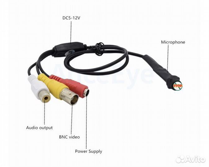 Мини камера AHD цветная с аудио