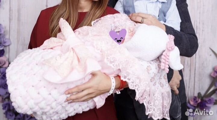 Конверт-плед на выписку для девочки