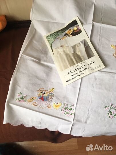 Винтажная пасхальная скатерть - салфетка