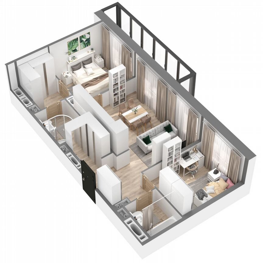 2-к. квартира, 63,7 м², 10/23 эт.