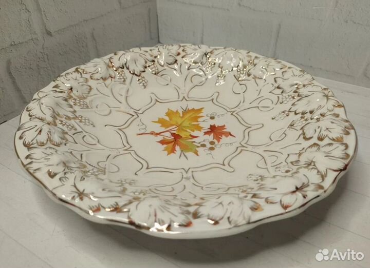Блюдо для фруктов «Кленовые листья». Дулево