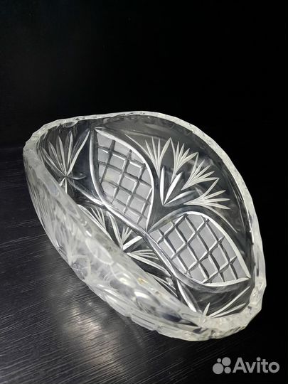 Салатник овальный 23*12,5*12,5 настоящий хрусталь