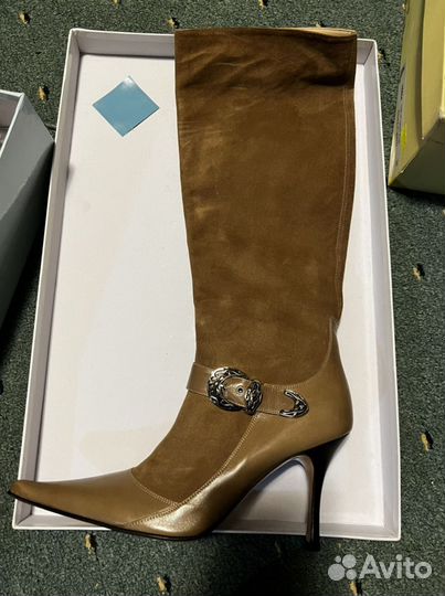 Новые сапоги из натуральной замши и кожи