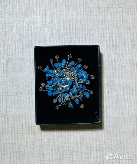 Серьги, кольцо,брошь и бусы с бирюзой
