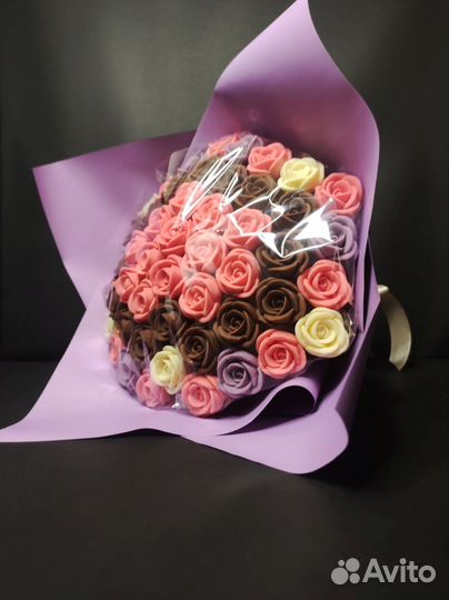 Розы из Бельгийского Шоколада - 51 шт в Букете