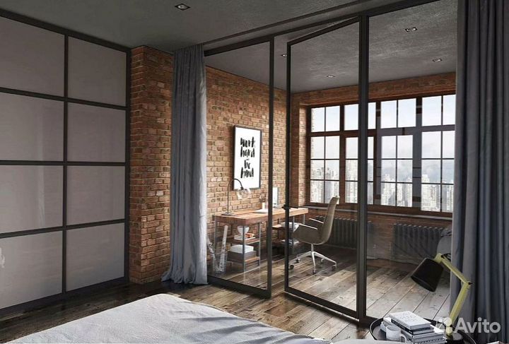 Межкомнатные перегородки из алюминия на заказ