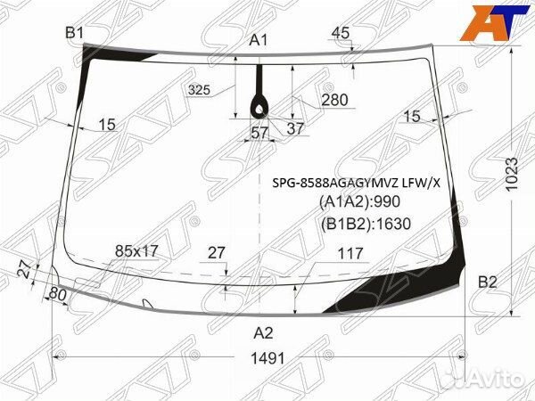 Стекло лобовое audi Q7