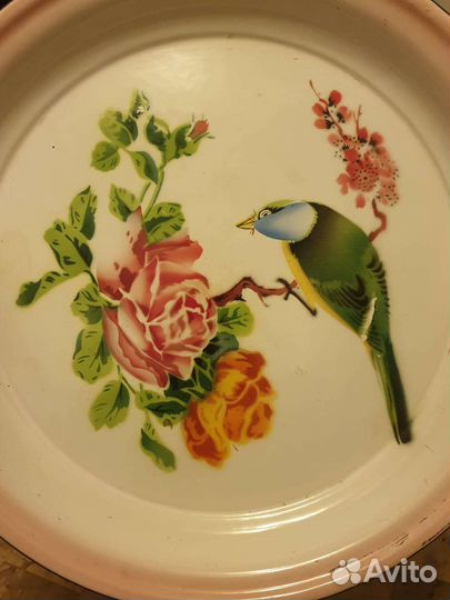 Эмалированное блюдо поднос 50 годы, старый китай