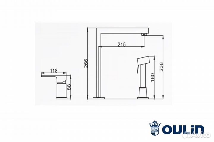 Смеситель для кухни Oulin OL-CS9622K