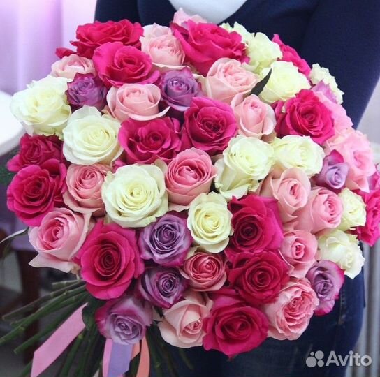 Букет 51 роза микс Цветы Иркутск
