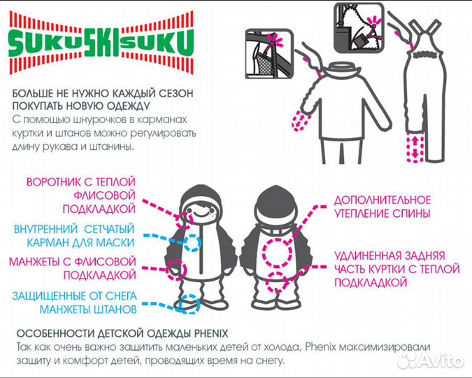 Детский горнолыжный костюм для девочек phenix 0-4