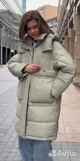 Пуховик зимний женский оверсайз