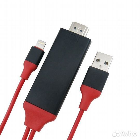 Hdmi кабель Lightning питание ч\з USB 2 м