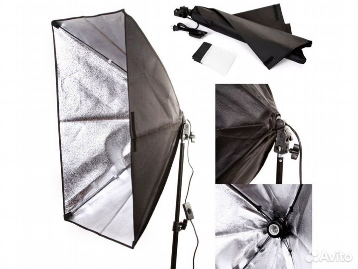 Софтбокс 50x70см с кронштейном и цоколем e27