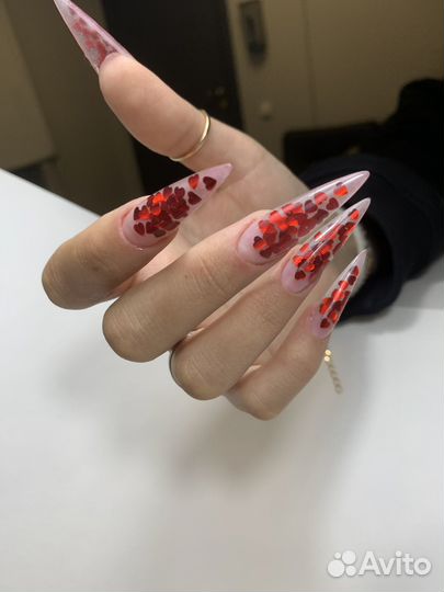 Маникюр гель-лак наращивание ногтей дизайн