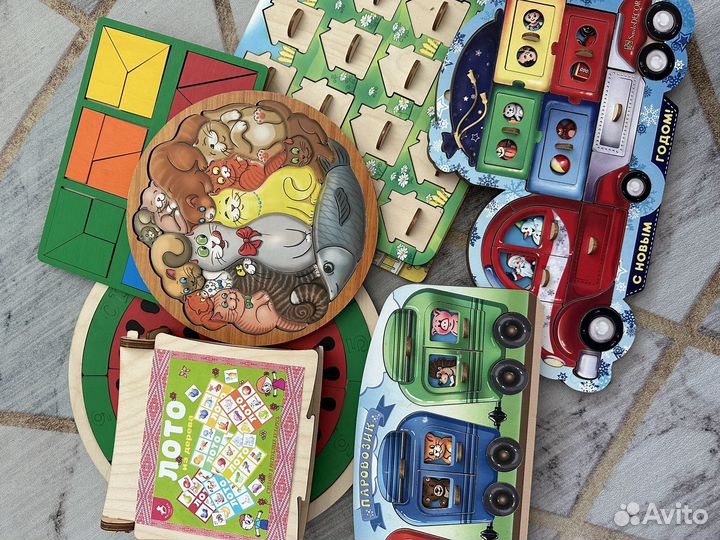 Деревянные развивающие игры и паззлы