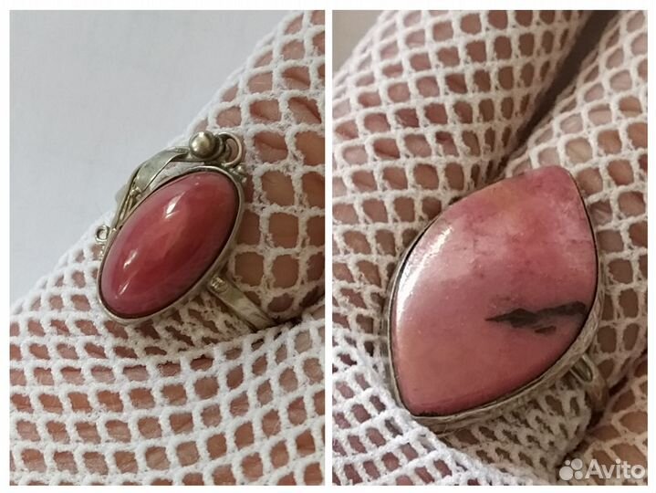 Серьги кольцо кулон Лабрадорит Родонит