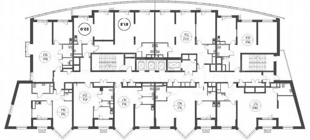 2-к. апартаменты, 81,8 м², 17/29 эт.